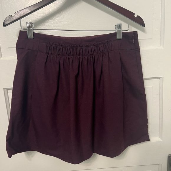 J. Crew purple wool blend lined short skirt. Ann Taylor XS coordinating sweater - Picture 6 of 7